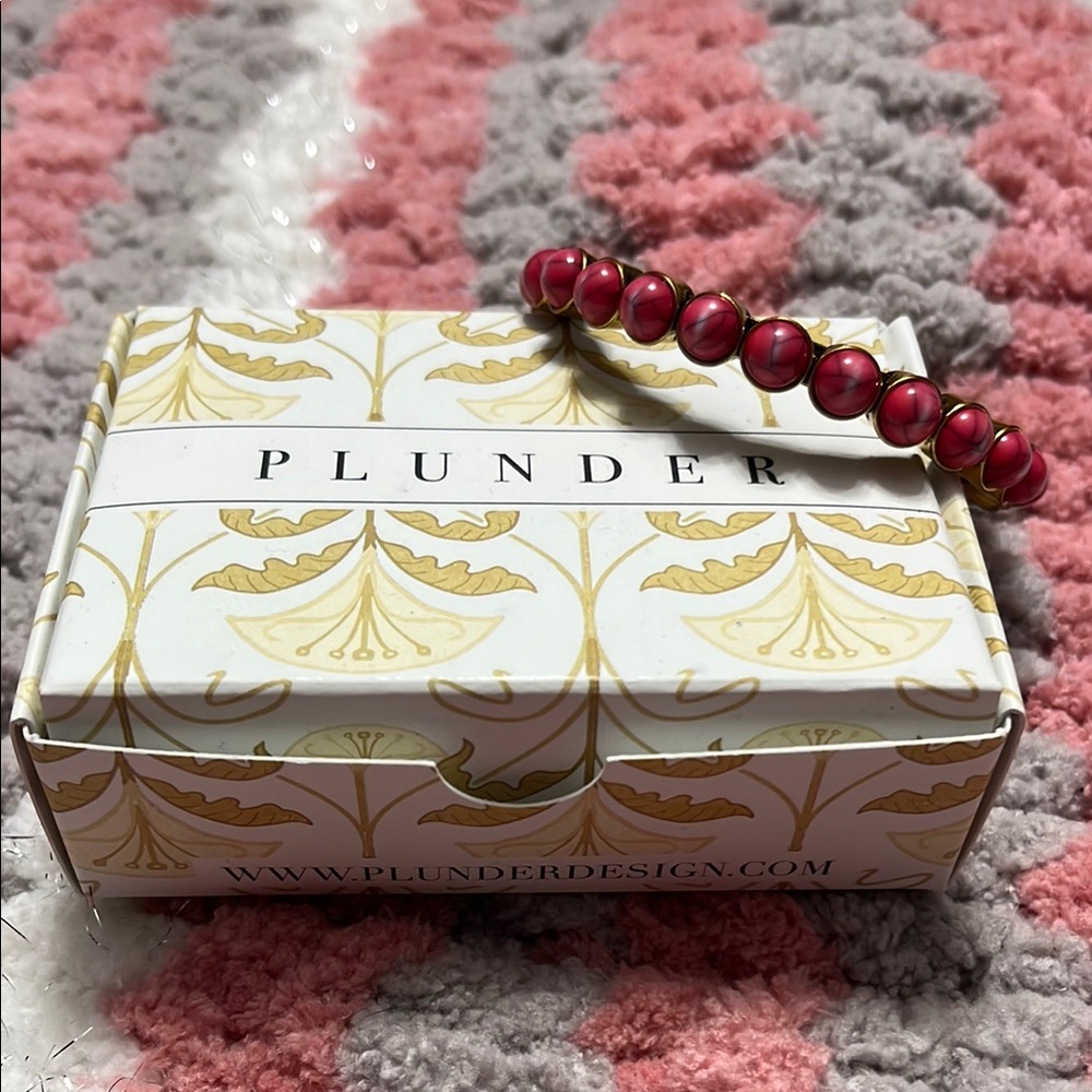 Plunder Hot Pink Beaded Magnetic Bracelet